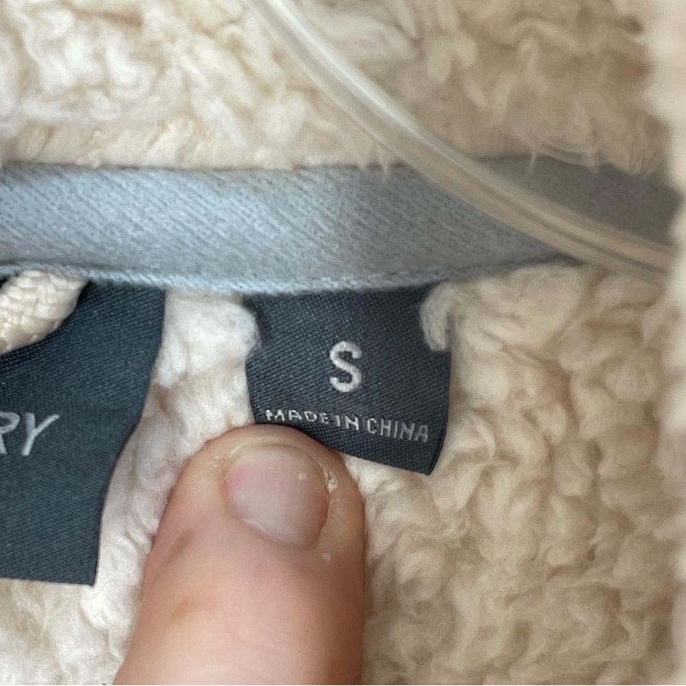 Free country sherpa butter pile Cozy Cream Sherpa Fleece Jacket Contrast Trim - Picture 8 of 10
